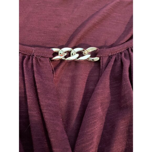 Rosegal Womens Purple Flutter Sleeve Tunic Top 1X Chain Detail Y2K Boho NEW NWT - Picture 11 of 12